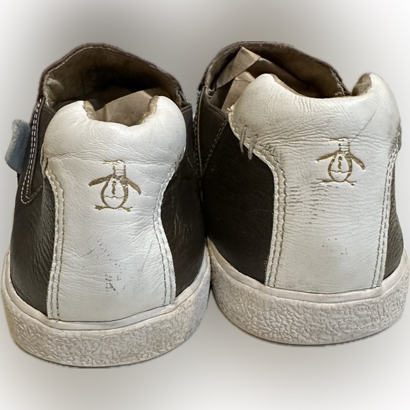 ORIGINAL PENGUIN BROWN PLATFORM LOAFER SLIP ON COMFORTABLE LEATHER CASUAL SZ: 11 - Picture 3 of 7